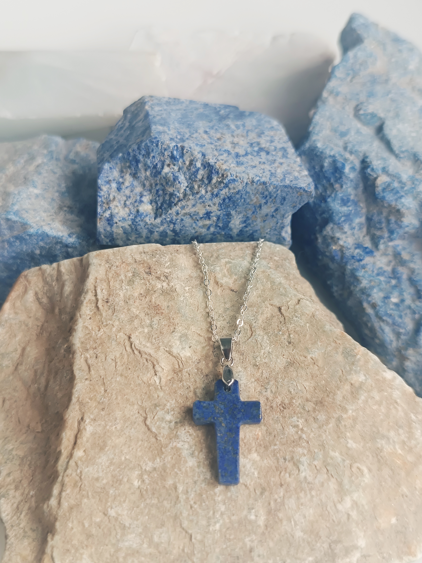 Lapis Lazuli Cross Necklace (Small)