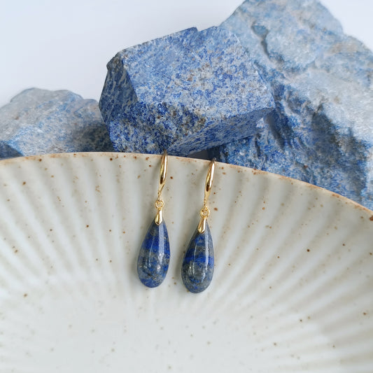 Lapis Lazuli Drop Earrings (Slim)