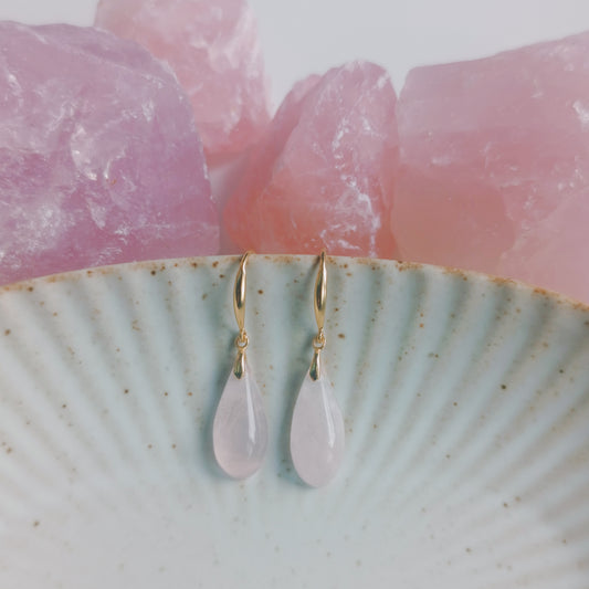 Rose Quartz Drop Earrings