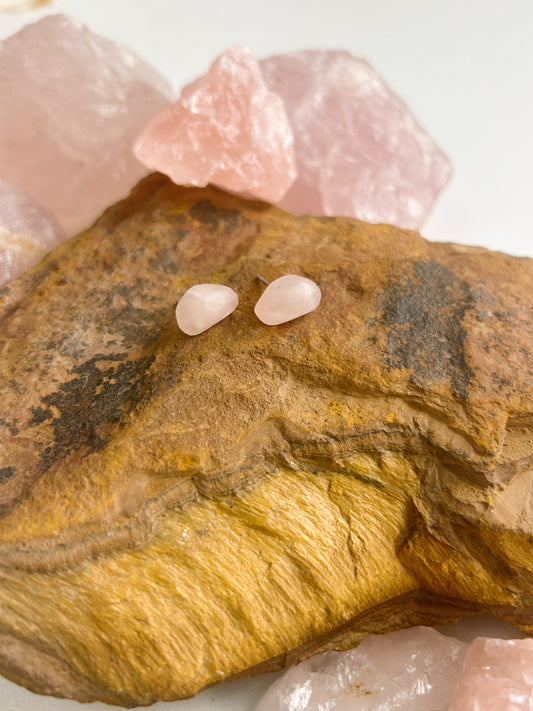 Rose Quartz Stud Earrings